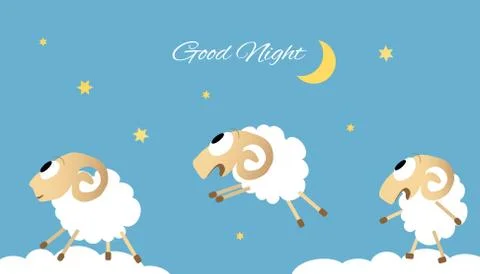 Three jumping sheep vector illustration Stock Illustration