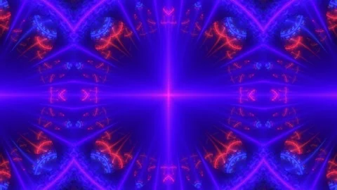 Three kaleidoscopic deep blue figures with pink patterns Stock Footage 154185857