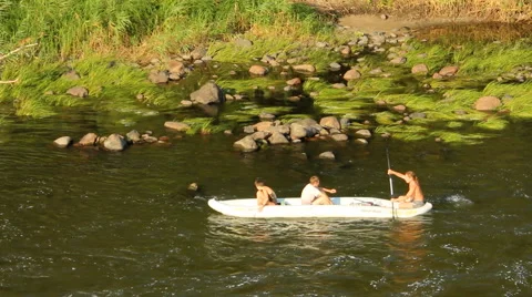 Three in kayak Stock Footage 50058653