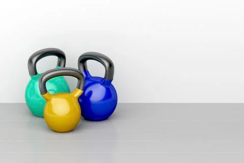 Three kettlebells Stock Illustration