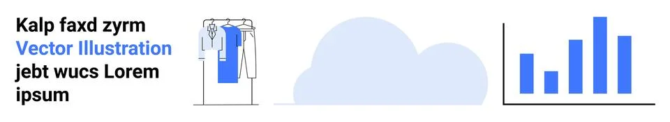 Three key elements a bar chart representing data analytics, a cloud icon symb 스톡 일러스트