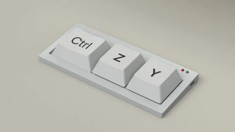 Three key keyboard shows control z and y buttons Video stock 333834449