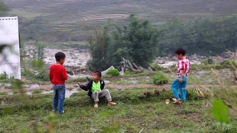Three Kids Playing Stock Footage 104535680