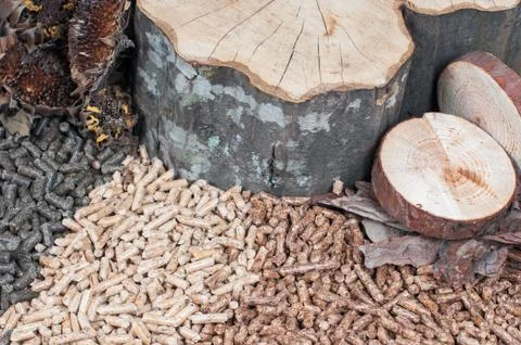 Three kind of pellets Stock Photos