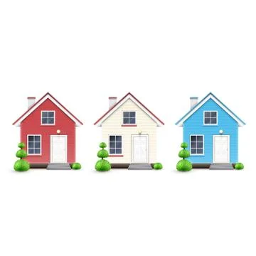 Three kinds of houses, vector. Ilustración de archivo