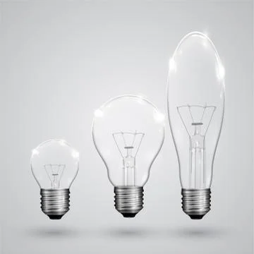 Three kinds of light bulb, vector. Stock Illustration