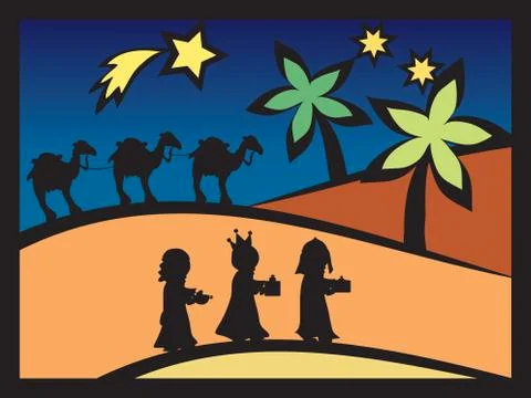 Three kings Stock Illustration