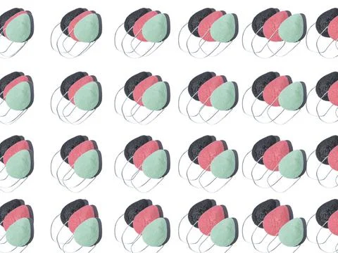 Three konjac sponge zero waste beauty tools pattern Stock Photos