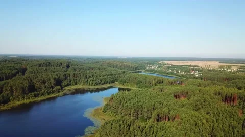 Three lakes in the town of Gorodok Stock Footage 137857135