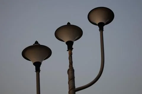 Three lamps in the sky Foto stock