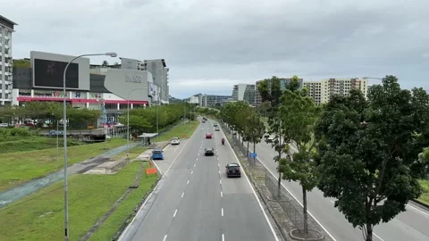 Three-Lane Highway in Front of Imago Mall Kota Kinabalu Stock Footage 228274153