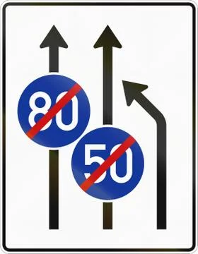 Three Lanes With Minimum Speed Ending Illustrazione stock