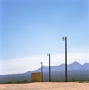 Three lanterns in the desert Stock Photos