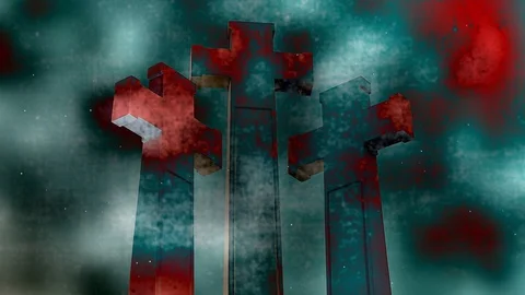 Three Large Crosses Religuous Motion Background Stock Footage 127703558