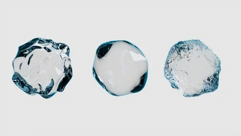 Three large drops or balls of water with different  textures Stock Footage 278670519