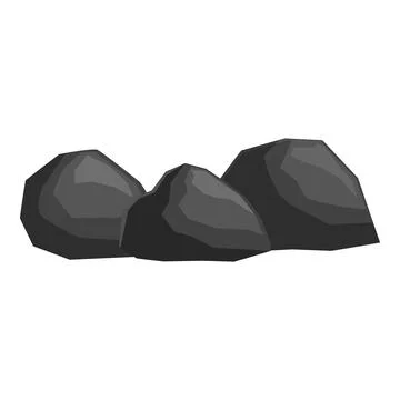 Three large gray rocks forming small mountain range Stock Illustration