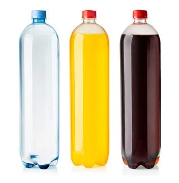 Three  large plastic bottle with  soft drink bottles Stock Photos