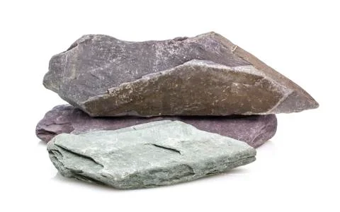 Three Large Rocks on a white background Stock Photos