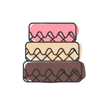 Three layer cake icon for web vector illustration Stock Illustration