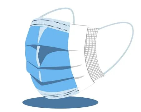 Three layer face mask protection illustration Illustrazione stock