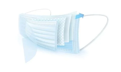 Three layer mask to avoid infection Illustrazione stock