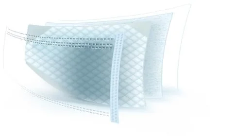 Three layer mask internal view to stop dust and germs particle Illustrazione stock