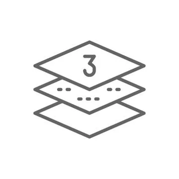Three-layer napkin paper line icon. Stock Illustration