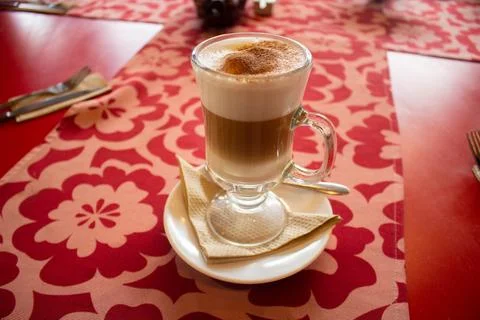 Three-layer vanilla latte Stock Photos