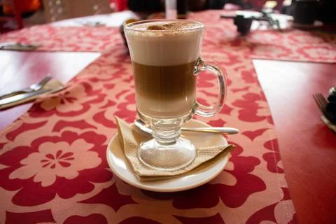 Three-layer vanilla latte Stock Photos