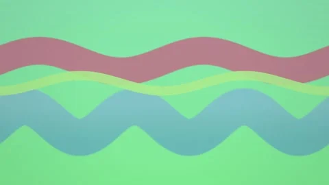 Three layered wavy bands move in a continuous horizontal loop Stock Footage 342216840