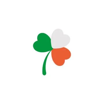 Three leaf clover, flat style icon Stock Illustration