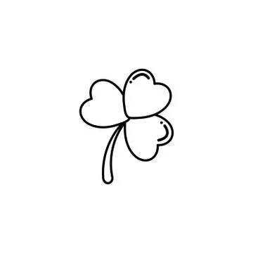 Three leaf clover, flat style icon Stock Illustration
