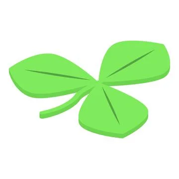 Three leaf clover icon, isometric style Stock Illustration
