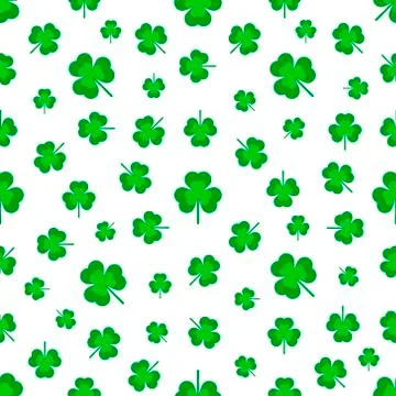Three-leaf clover, pattern on a white background. Vector illustration Stock Illustration