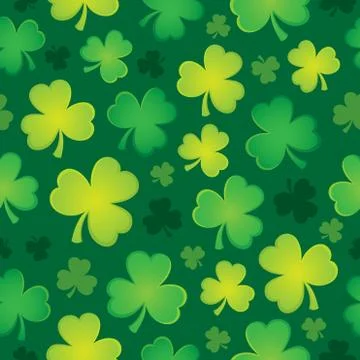 Three leaf clover seamless background Illustrazione stock