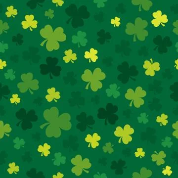 Three leaf clover seamless background Illustrazione stock
