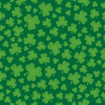 Three leaf clover seamless background Illustrazione stock
