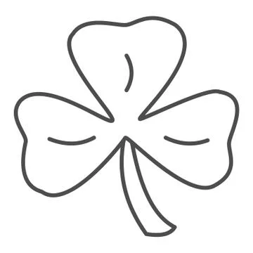 Three leaf clover thin line icon. Shamrock vector illustration isolated on white Stock Illustration