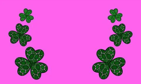 Three Leaf Clovers vector image Three Leaf Clovers on a purple background ... Foto stock