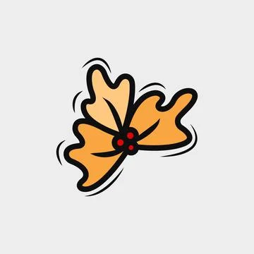 Three Leaf Doodle Stock Illustration