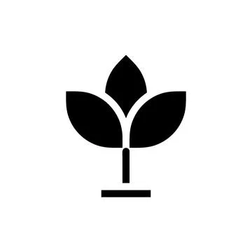 Three leaf plant logo. Concept of nature, growth, and sustainability. Stock Illustration