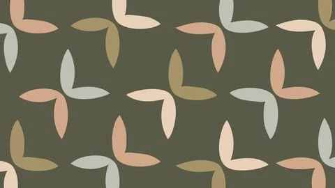 Three-Leaf Symbols in Muted Tones Background Stock Illustration