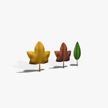 Three Leaves 3D Model