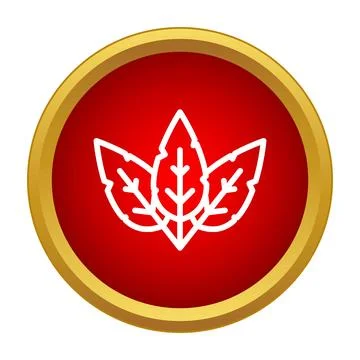 Three leaves in a red circle icon design Stock Illustration