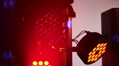 Three LED Stage Lights with Color Changes Stock Footage 301951857