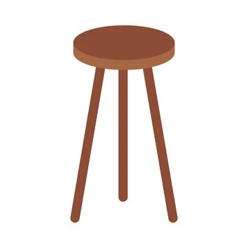 Three legged bar stool icon, wooden stool stock illustration Stock Illustration