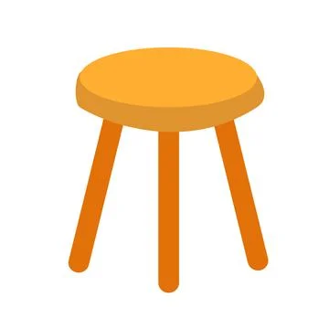 Three legged stool icon on white background. wobbly three legged stool. Stock Illustration