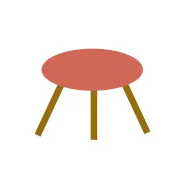 Three legged stool. isolated on white background Stock Illustration