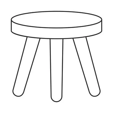 Three Legged Stool Outline Vector Illustrazione stock