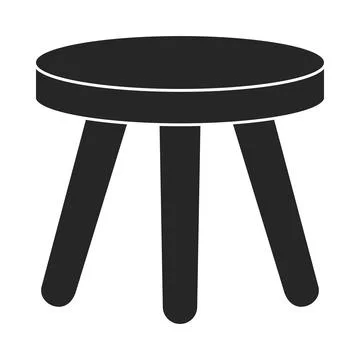 Three Legged Stool Silhouette Vector Stock Illustration